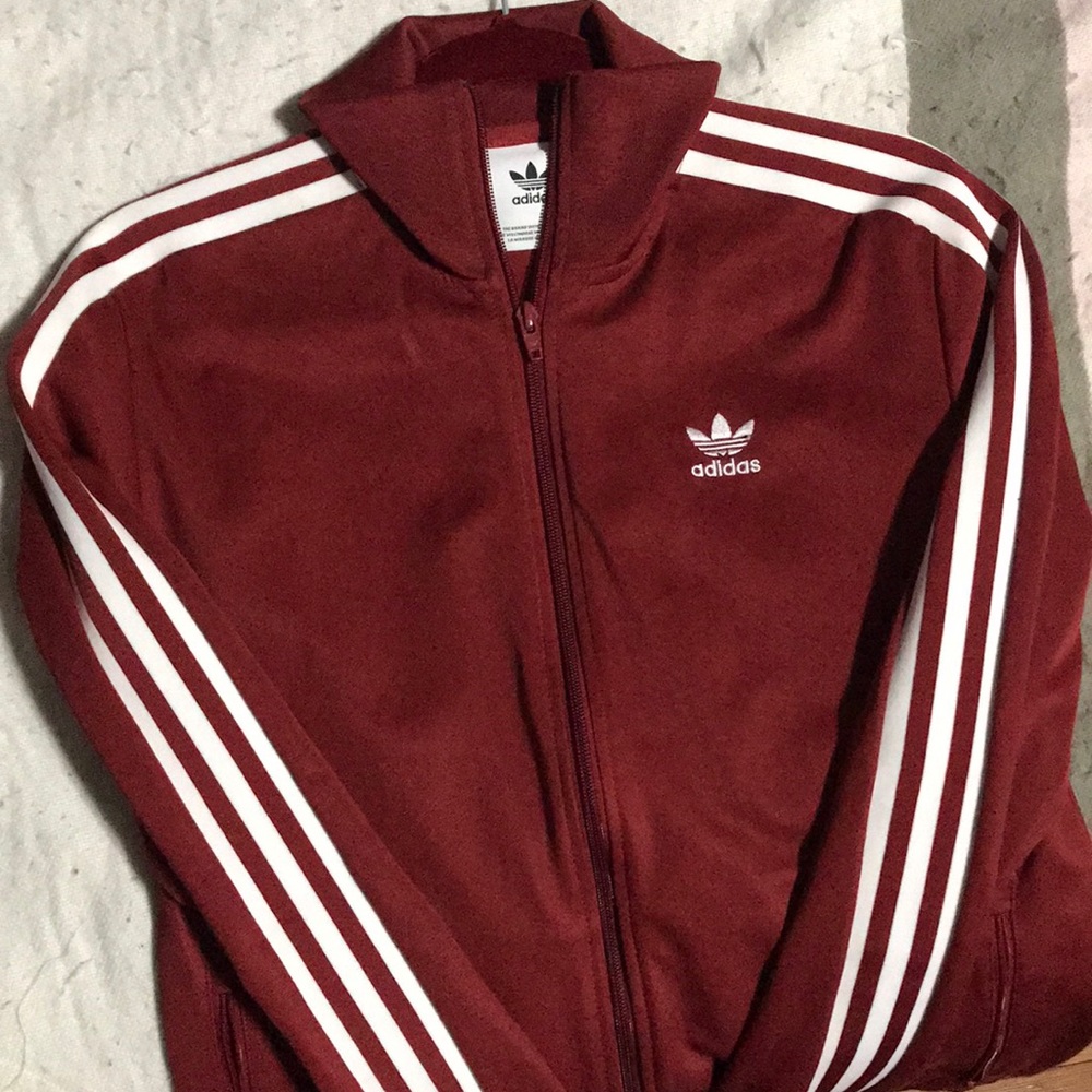 Red adidas track jacket